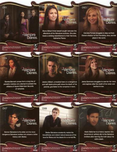 Vampire Diaries Season One Die Cut Chase Card Set 9 Cards   - TvMovieCards.com