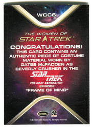 The Women of Star Trek WCC6 Gates McFadden as Beverly Crusher Costume Card   - TvMovieCards.com