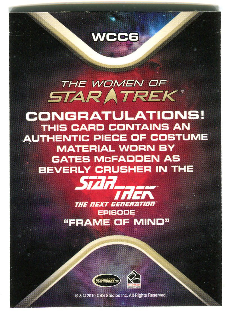 The Women of Star Trek WCC6 Gates McFadden as Beverly Crusher Costume Card   - TvMovieCards.com