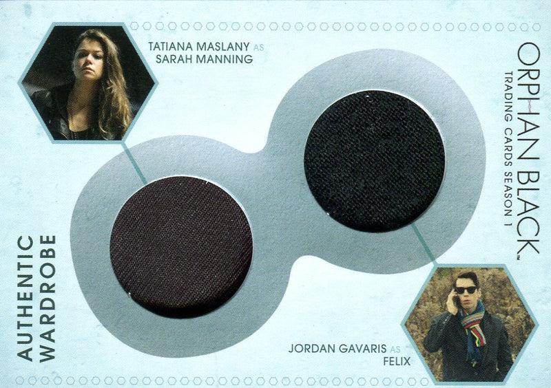 Orphan Black Season 1 Sarah & Felix Double Wardrobe Costume Card DM1   - TvMovieCards.com