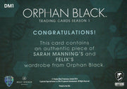 Orphan Black Season 1 Sarah & Felix Double Wardrobe Costume Card DM1   - TvMovieCards.com