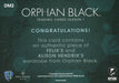 Orphan Black Season 1 Felix & Alison Double Wardrobe Costume Card DM2   - TvMovieCards.com