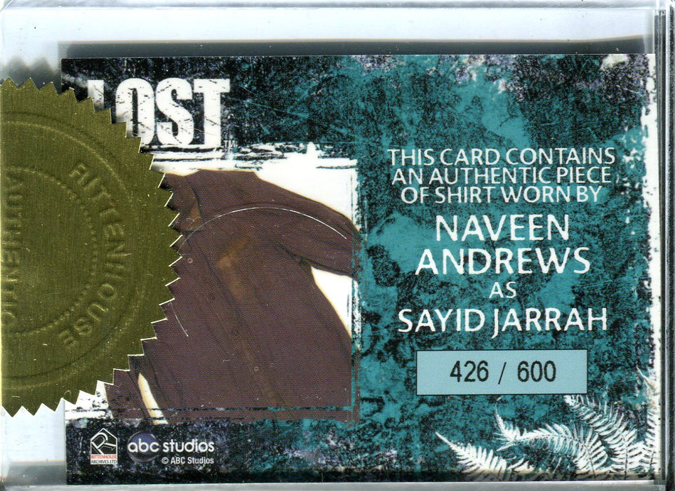 Lost Archives Naveen Andrews as Sayid Jarrah Case Topper Relic Costume Card #426   - TvMovieCards.com