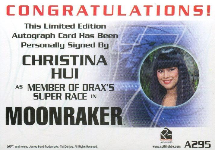 James Bond Archives Spectre Christina Hui Autograph Card A295   - TvMovieCards.com