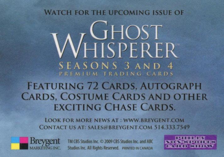 Ghost Whisperer Seasons 3 & 4 Philly Non Sports Card Show Promo Card   - TvMovieCards.com