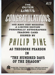 Outer Limits Premiere Autograph Card A13 Philip Pine as Theodore Pearson   - TvMovieCards.com