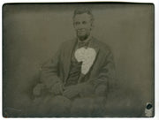 Vintage Abraham Lincoln Etching Printing Plate - Seated Lincoln 6 x 8 Inches   - TvMovieCards.com