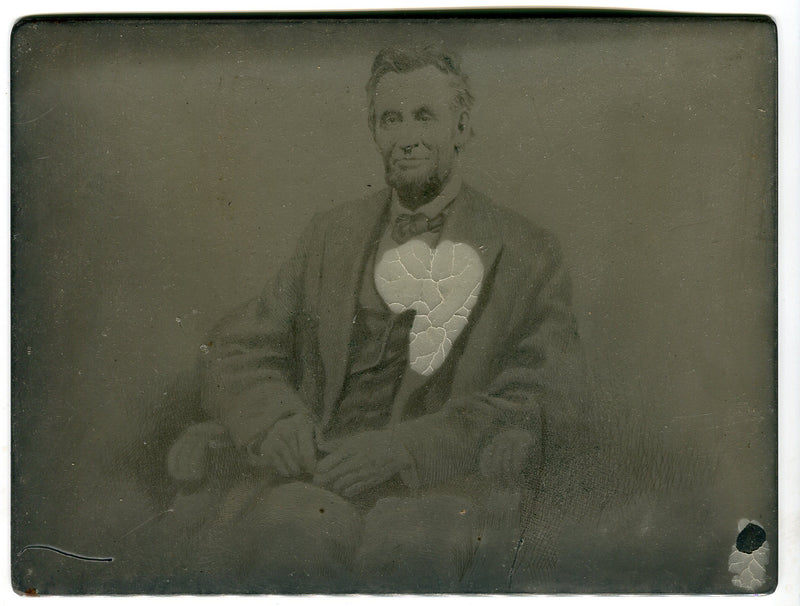 Vintage Abraham Lincoln Etching Printing Plate - Seated Lincoln 6 x 8 Inches   - TvMovieCards.com