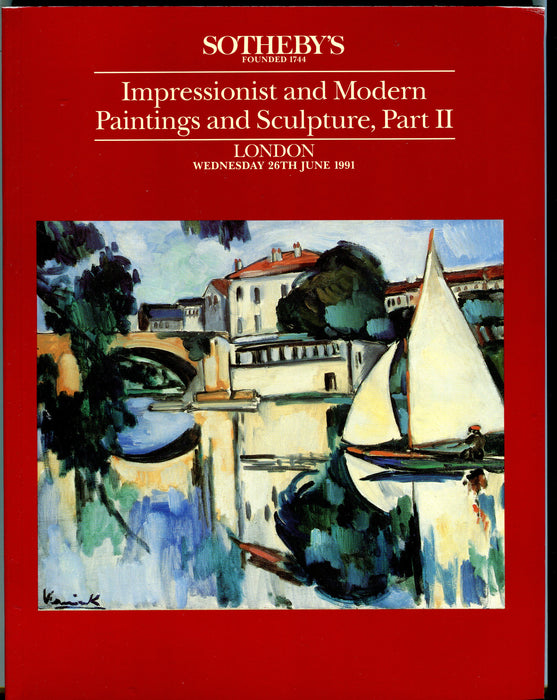 Sothebys Auction Catalog June 26 1991 Impressionist & Modern Paintings Part II   - TvMovieCards.com