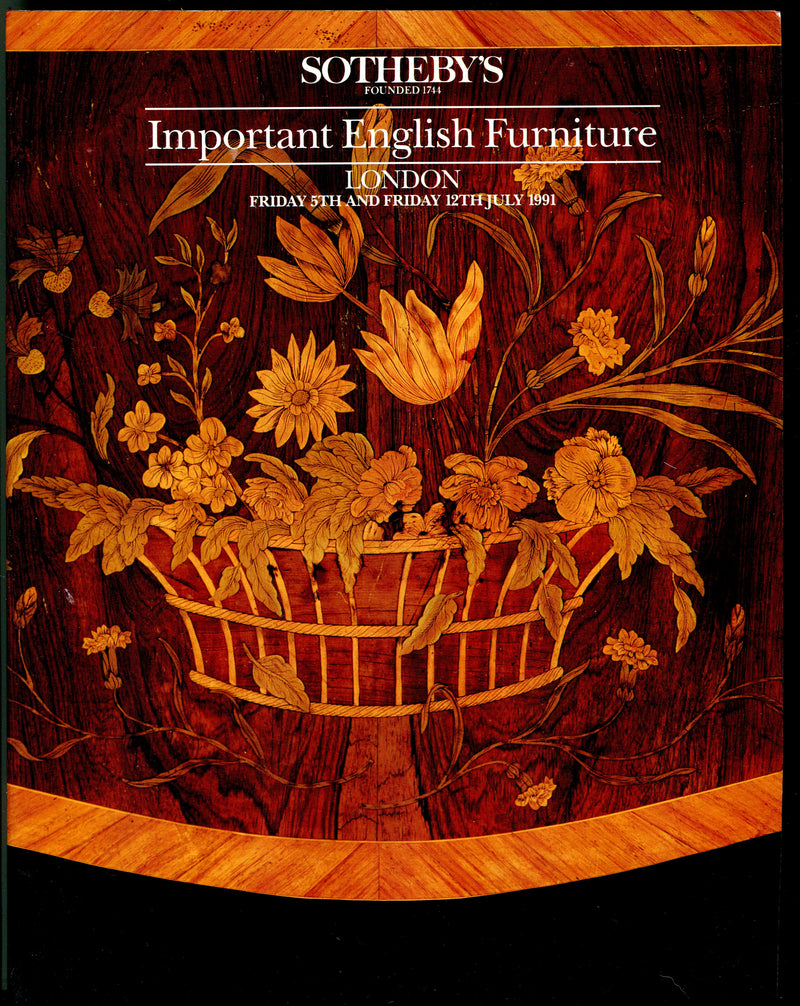 Sothebys Auction Catalog July 5 & 12 1991 Important English Furniture   - TvMovieCards.com