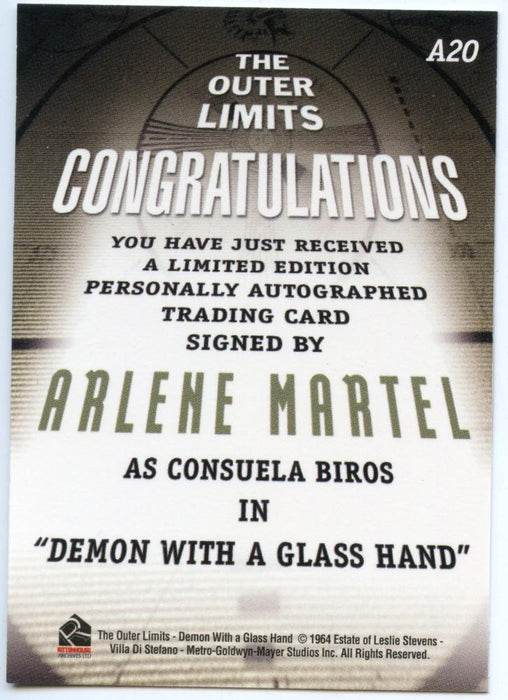 Outer Limits Premiere Autograph Card A20 Arlene Martel as Consuela Biros   - TvMovieCards.com