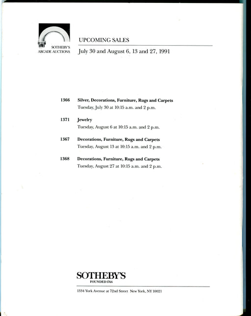 Sothebys Auction Catalog July 17 1991 Old Master 19th Century European Paintings   - TvMovieCards.com