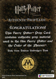 Harry Potter Order of Phoenix Doily Prop Card HP P5 #069/160   - TvMovieCards.com