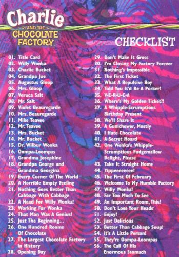 Charlie & Chocolate Factory Base Card Set 90 Cards Artbox 2005   - TvMovieCards.com
