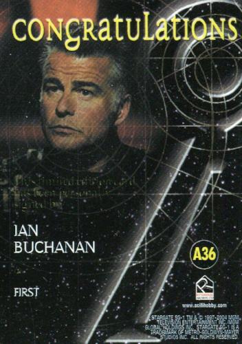 Stargate SG-1 Season Six Ian Buchanan as First Autograph Card A36   - TvMovieCards.com