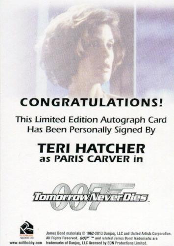 James Bond Archives Spectre Teri Hatcher as Paris Carver Autograph Card   - TvMovieCards.com