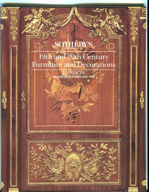 Sothebys Auction Catalog Feb 28 1992 19th & 20th Century Furniture & Decorations   - TvMovieCards.com