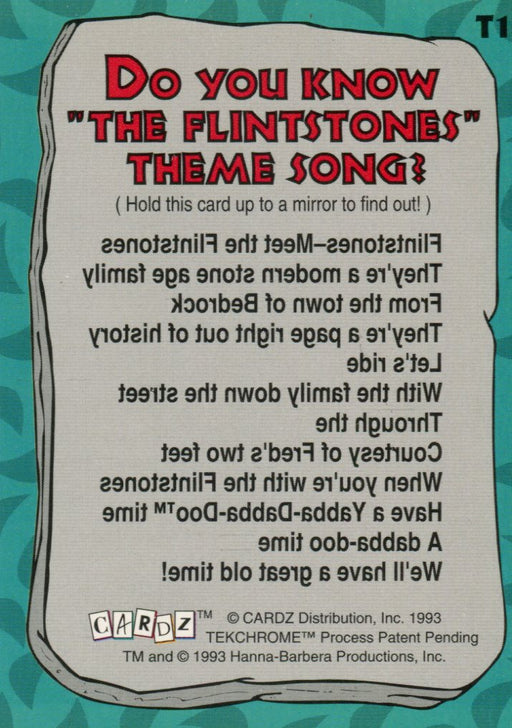 Flintstones Tekchrome Chase Card T1   - TvMovieCards.com