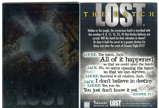 Lost Seasons 1 One Case Loader Case Topper "The Hatch" CL1 Trading Card   - TvMovieCards.com