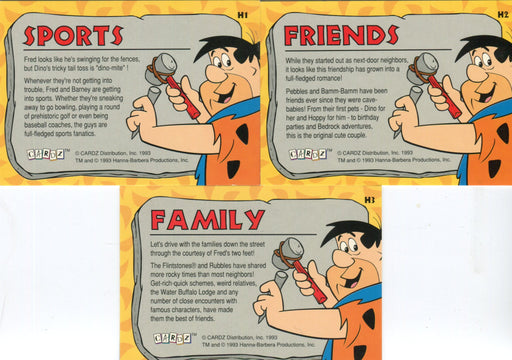 Flintstones Hologram Chase Card Set H1 H2 H3 Cardz 1993   - TvMovieCards.com