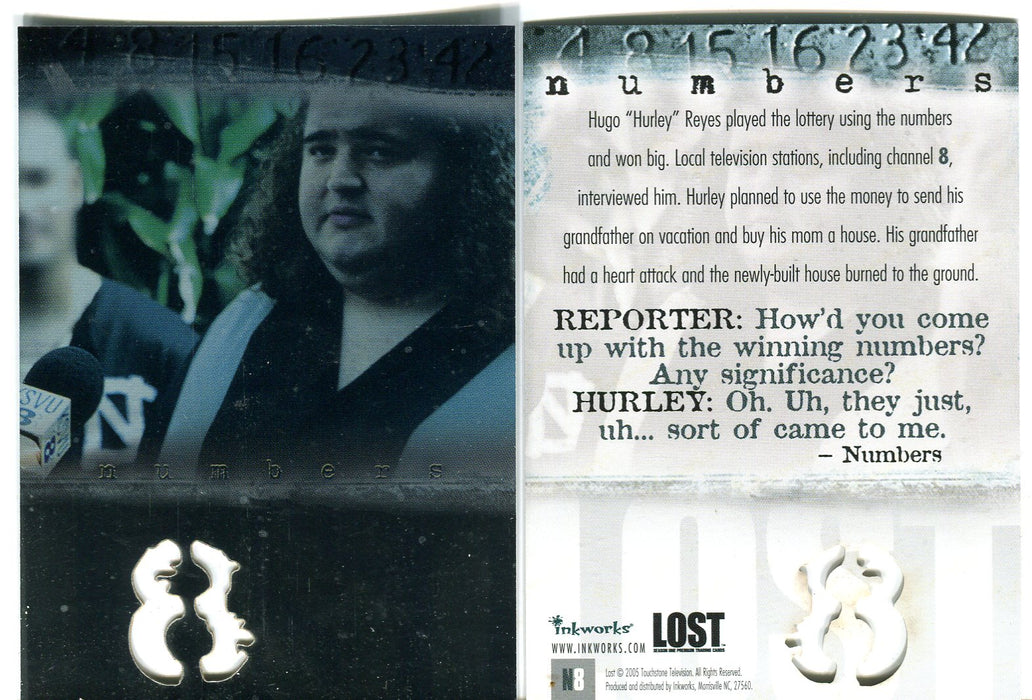 Lost Season 1 One Numbers Die-Cut Trading Card Singles- #4 #8 #16 #23 #42 #8  - TvMovieCards.com