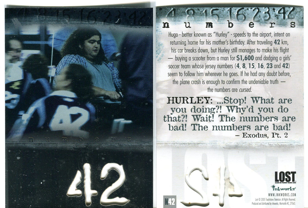 Lost Season 1 One Numbers Die-Cut Trading Card Singles- #4 #8 #16 #23 #42 #42  - TvMovieCards.com