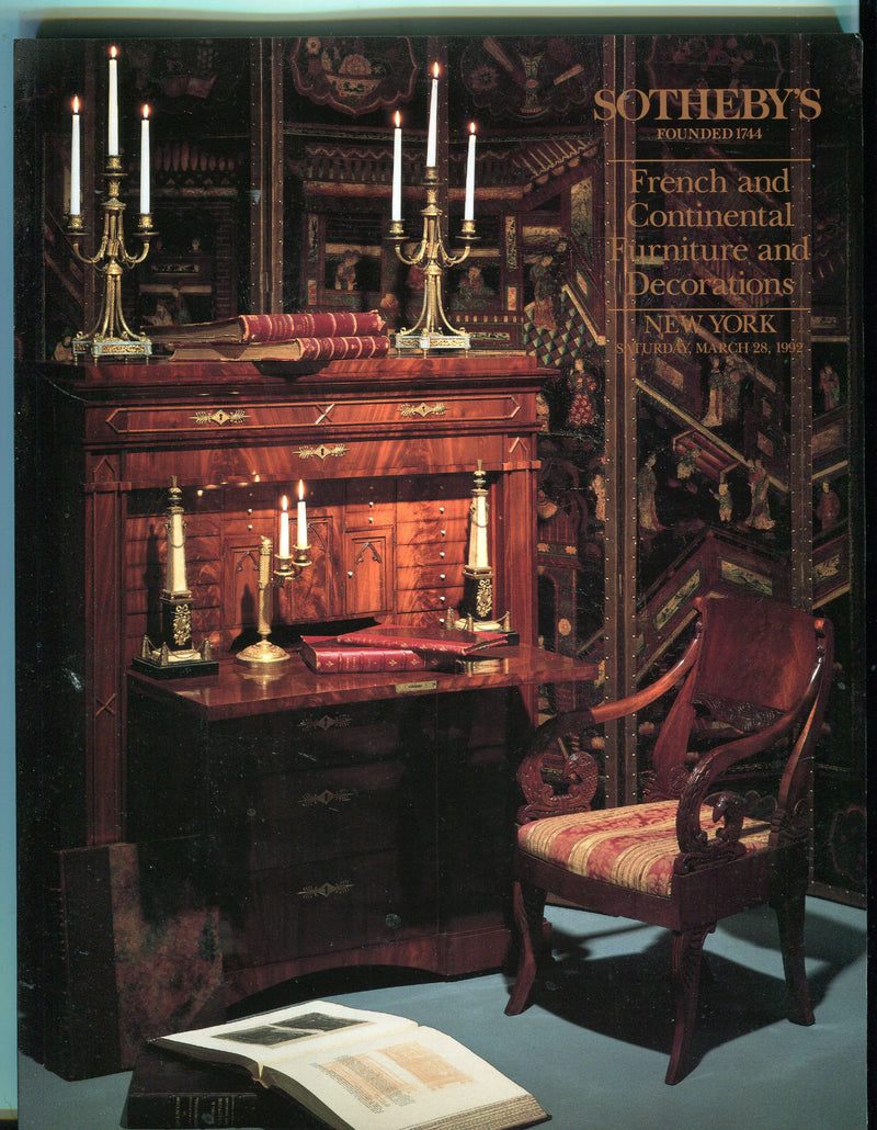 Sothebys Auction Catalog March 26 1992 French & Continental Furniture Decoration   - TvMovieCards.com