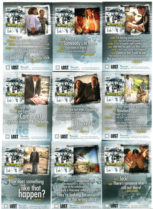 Lost Seasons 1 One "Missing: Oceanic 815" 9 Card Puzzle Chase Set #M1-9   - TvMovieCards.com