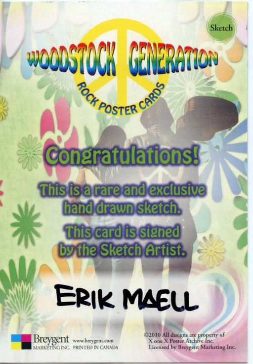 Woodstock Generation Rock Poster Sketch Card Jim Morrison By Erik Maell   - TvMovieCards.com