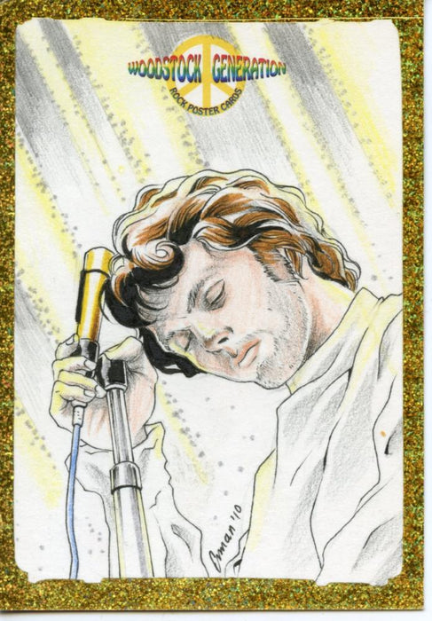 Woodstock Generation Rock Poster Sketch Card Jim Morrison By Eman Casallos   - TvMovieCards.com