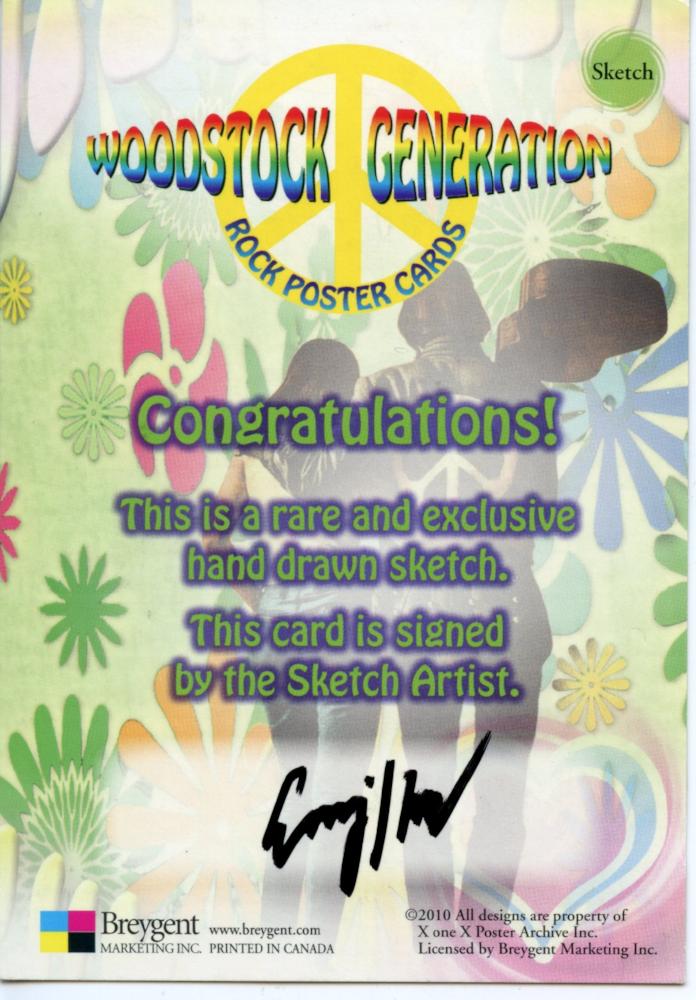 Woodstock Generation Rock Poster Sketch Card Jim Morrison By Eman Casallos   - TvMovieCards.com