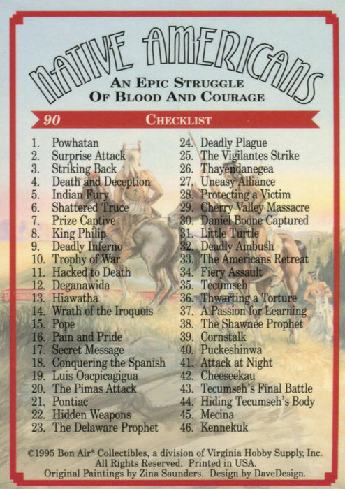 Native Americans An Epic Struggle of Blood & Courage Base Card Set 90 Cards   - TvMovieCards.com