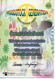Woodstock Generation Rock Poster Sketch Card Steppenwolf By Esteban Manriquez   - TvMovieCards.com