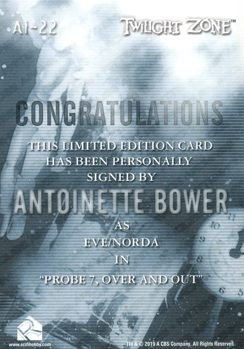 Twilight Zone Archives 2020 Antoinette Bower Eve/Norda Autograph Card AI-22   - TvMovieCards.com