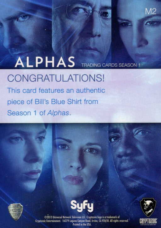 Alphas Season 1 Bill Harken's Blue Shirt Wardrobe Costume Card M2   - TvMovieCards.com