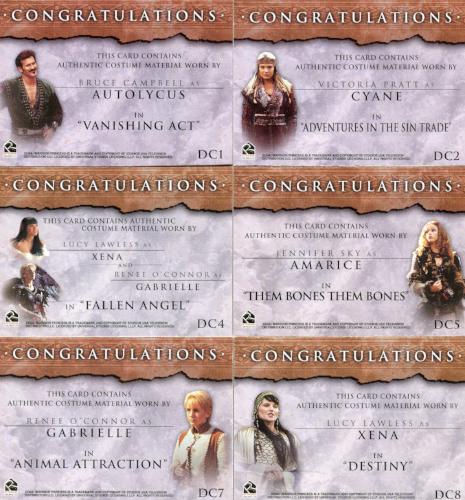 Xena Beauty and Brawn Double Costume Card Lot 6 Cards   - TvMovieCards.com