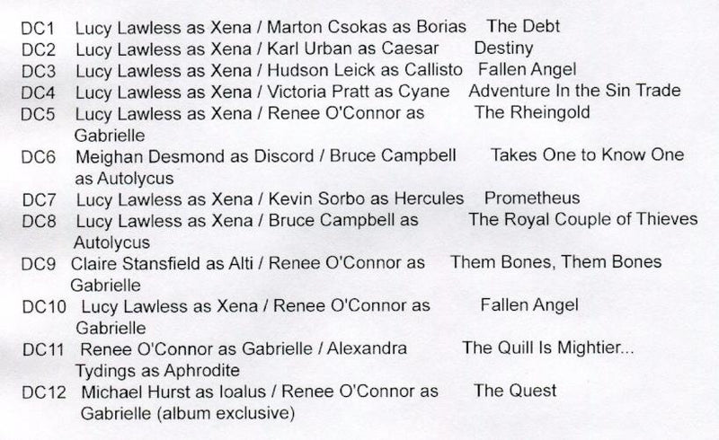 Xena Dangerous Liaisons Double Costume Card Set 12 Cards DC1 thru DC12   - TvMovieCards.com