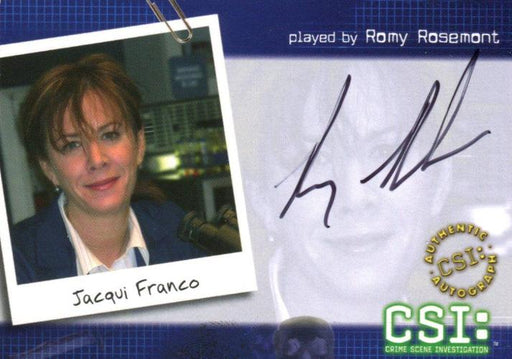 CSI Crime Scene Investigation Season 2 Romy Rosemont Autograph Card CSI-B3   - TvMovieCards.com
