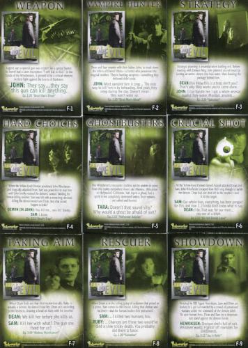 Supernatural Connections Fear No Evil Foil Puzzle Chase Card Set 9 Cards   - TvMovieCards.com