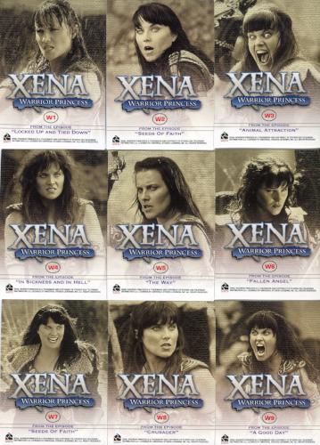 Xena Seasons 4 and 5 Faces of a Warrior Chase Card Set W1 - W9   - TvMovieCards.com
