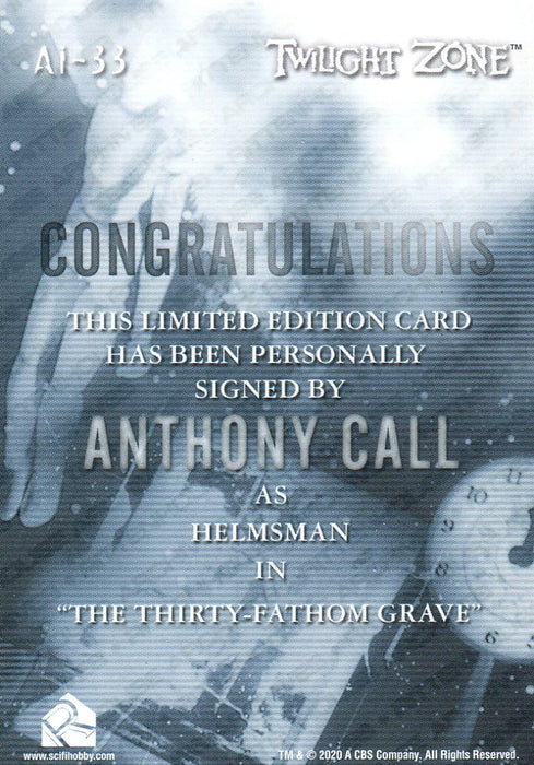 Twilight Zone Archives 2020 Anthony Call What's That Sound? Autograph Card AI-33   - TvMovieCards.com