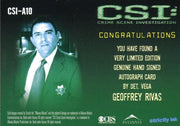 CSI Crime Scene Investigation Season 1 Geoffrey Rivas Autograph Card CSI-A10   - TvMovieCards.com