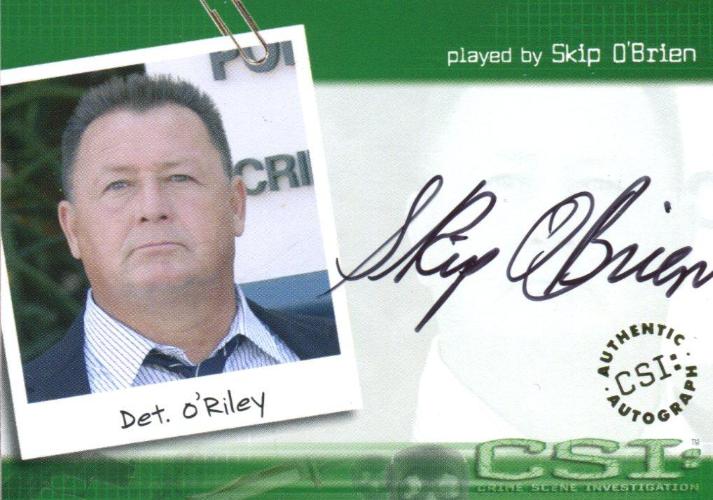 CSI Crime Scene Investigation Season 1 Skip O'Brien Autograph Card CSI-A9   - TvMovieCards.com