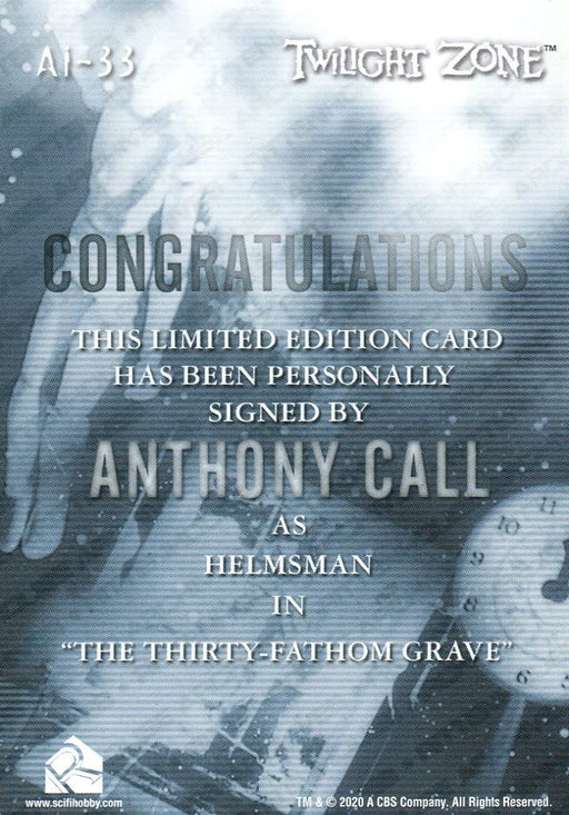 Twilight Zone Archives 2020 Anthony Call "Twilight Zone" Autograph Card AI-33   - TvMovieCards.com