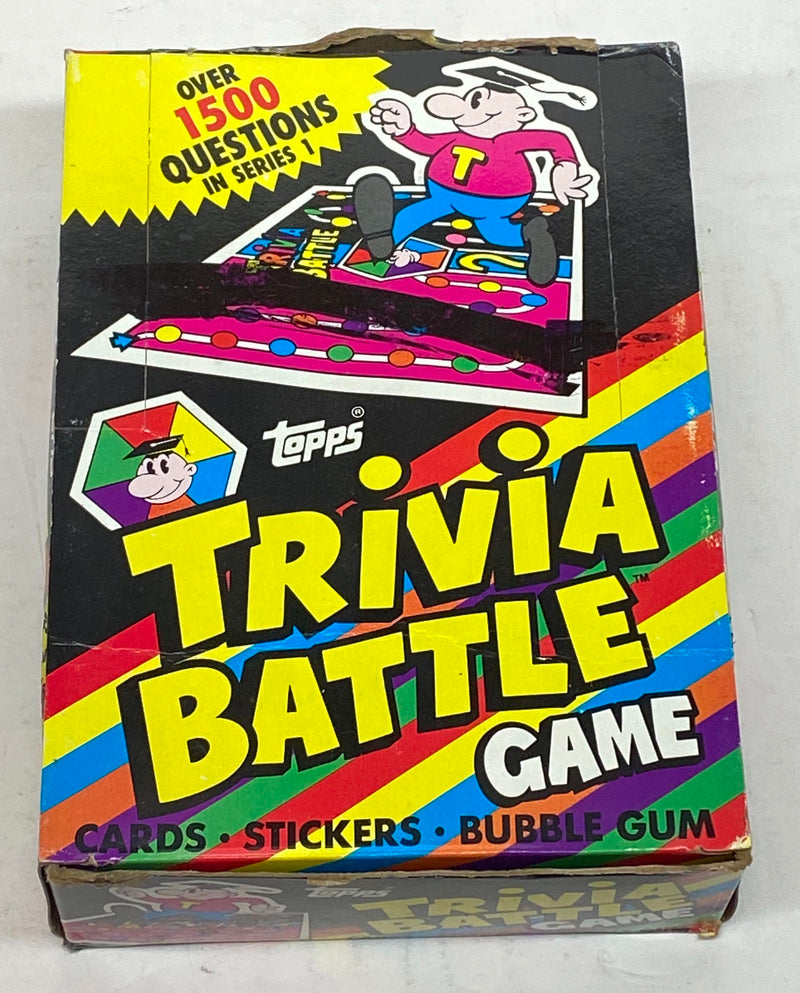 1984 Trivia Battle Game Trading Card Box 36 Pack CT Topps FULL X-out Box   - TvMovieCards.com