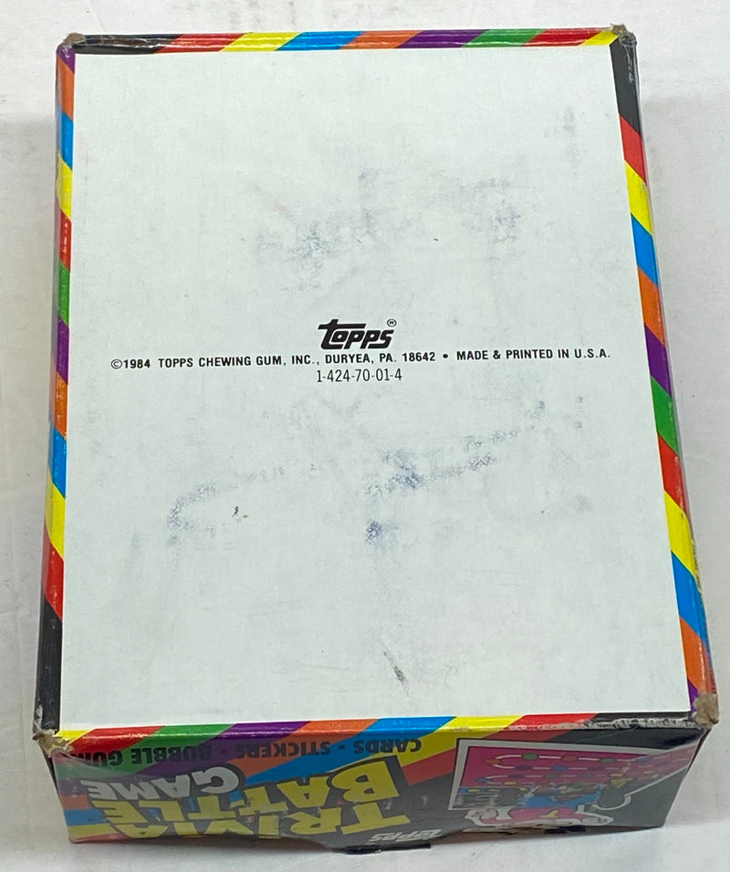 1984 Trivia Battle Game Trading Card Box 36 Pack CT Topps FULL X-out Box   - TvMovieCards.com