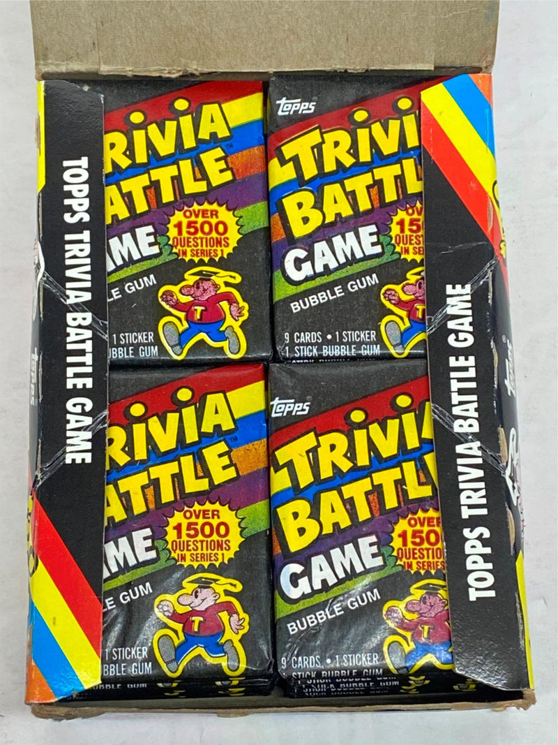 1984 Trivia Battle Game Trading Card Box 36 Pack CT Topps FULL X-out Box   - TvMovieCards.com