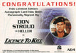 James Bond Dangerous Liaisons Don Stroud Autograph Card A64   - TvMovieCards.com