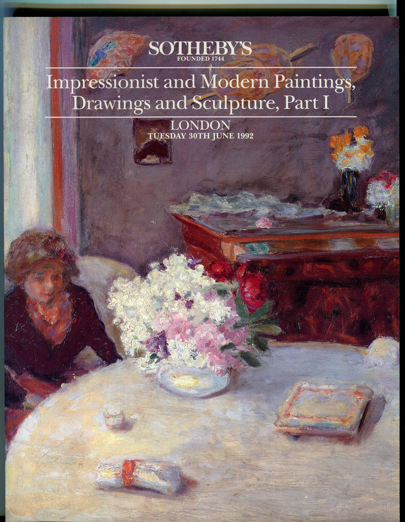 Sothebys Auction Catalog June 30 1992 Impressionist & Modern Paintings Drawings   - TvMovieCards.com