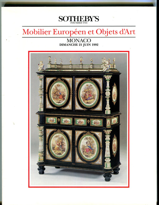 Sothebys Auction Catalog June 21 1992 Mobilier Europeen et Objets d'Art   - TvMovieCards.com